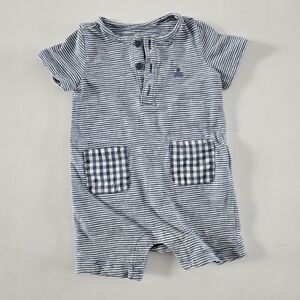 GAP Blue and White Striped Baby Romper 3-6m